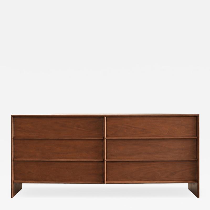 T H Robsjohn Gibbings T H Robsjohn Gibbings Thin Line Walnut Dresser C 1950s