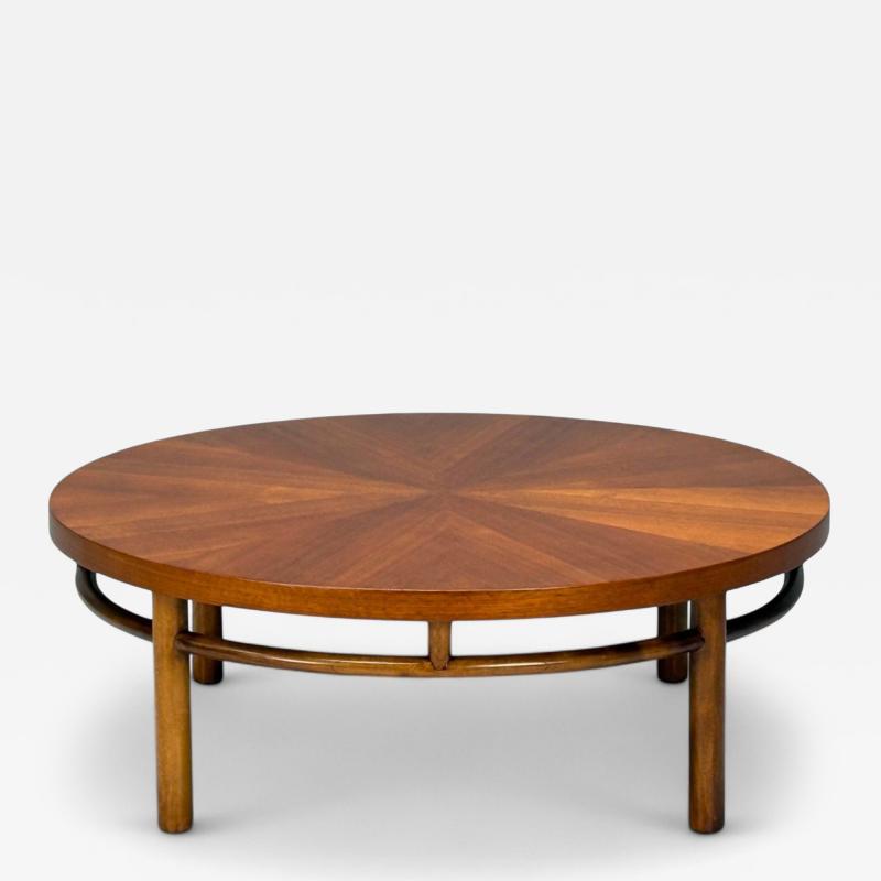 T H Robsjohn Gibbings T H Robsjohn Gibbings Walnut Round Coffee Table USA 1960s