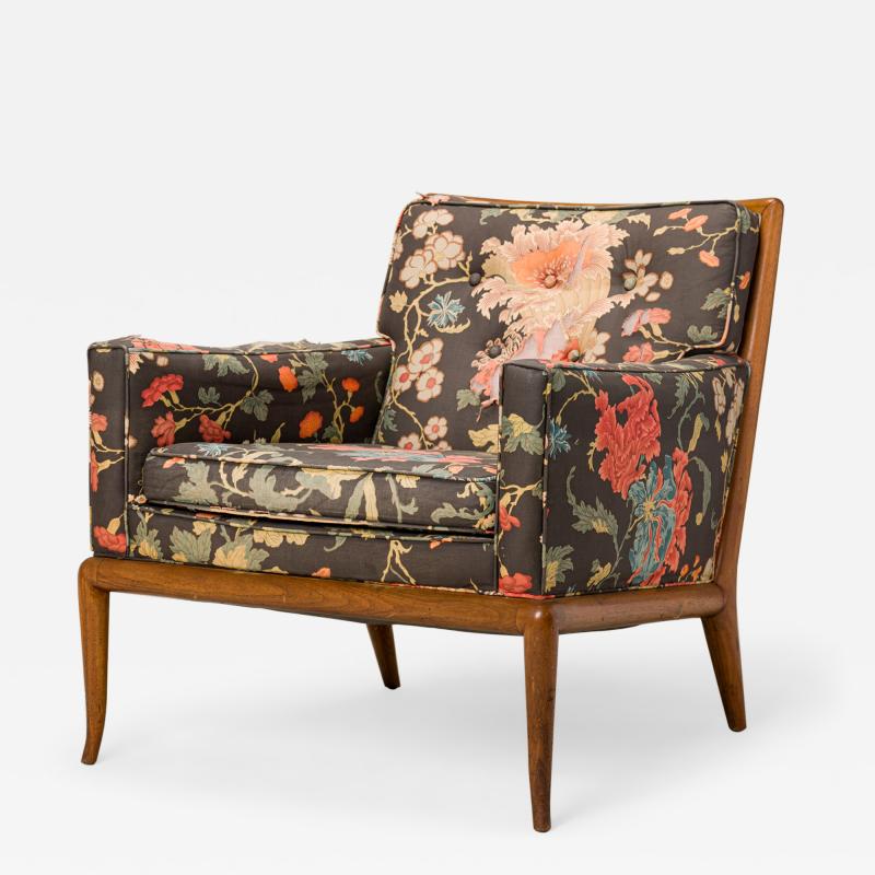 T H Robsjohn Gibbings T H Robsjohn Gibbings for Widdicomb AmericanWalnut FloralLounge Armchair