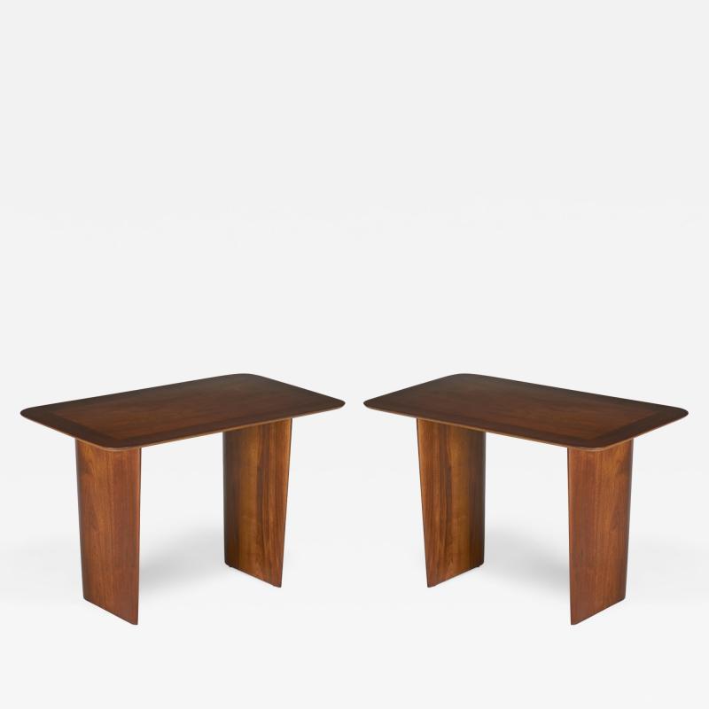 T H Robsjohn Gibbings T H Robsjohn Gibbings for Widdicomb AmericanWing Walnut End Tables