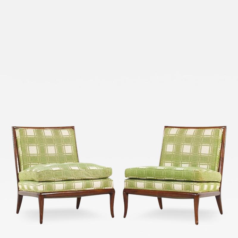 T H Robsjohn Gibbings T H Robsjohn Gibbings for Widdicomb Mid Century Slipper Lounge Chairs Pair