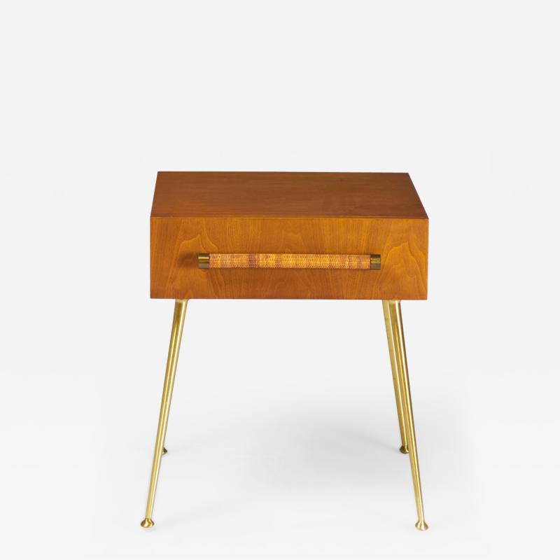 T H Robsjohn Gibbings T H Robsjohn Gibbings for Widdicomb Walnut Single Drawer Nightstands