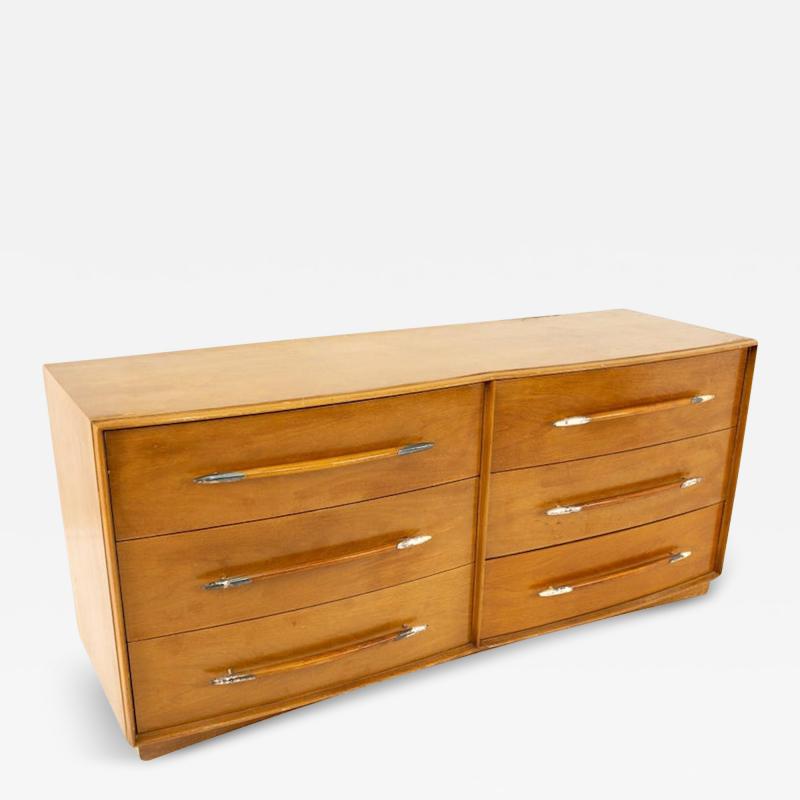 T H Robsjohn Gibbings TH Robsjohn Gibbings for Widdicomb Mid Century 6 Drawer Lowboy Dresser