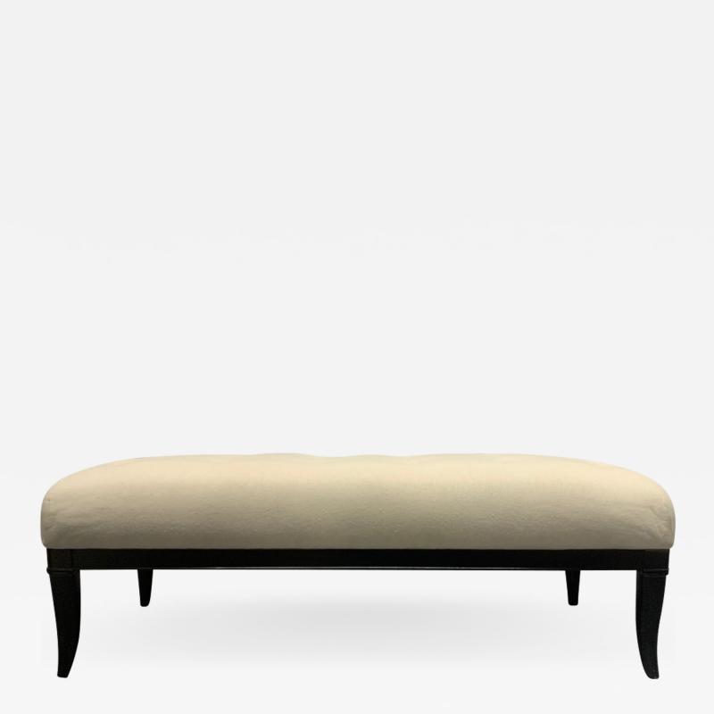 T H Robsjohn Gibbings Upholstered Tufted Bench Style of Robsjohn Gibbings