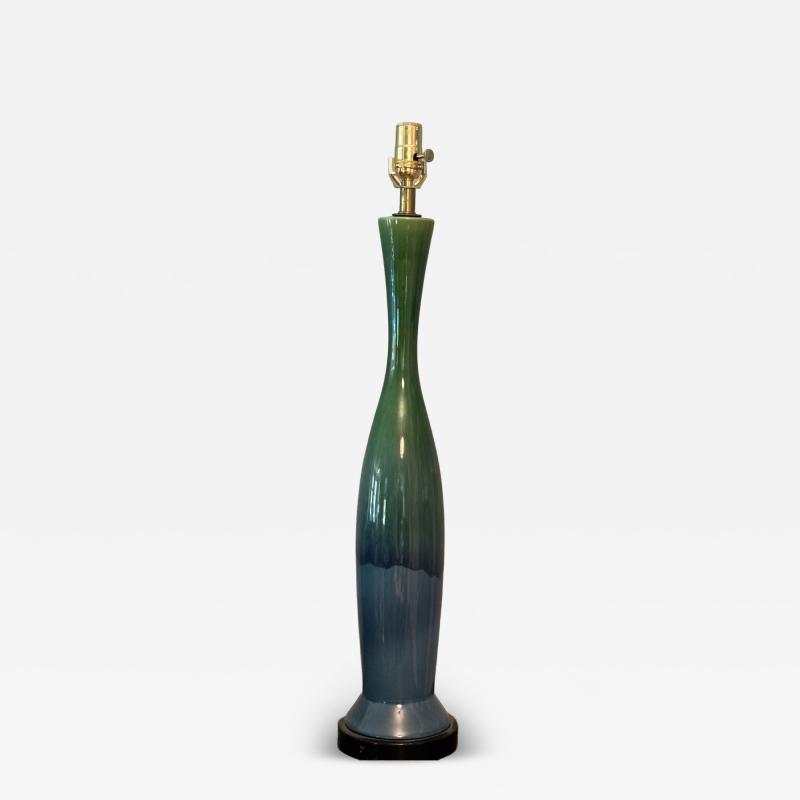 TALL MID CENTURY GLAZED LAMP