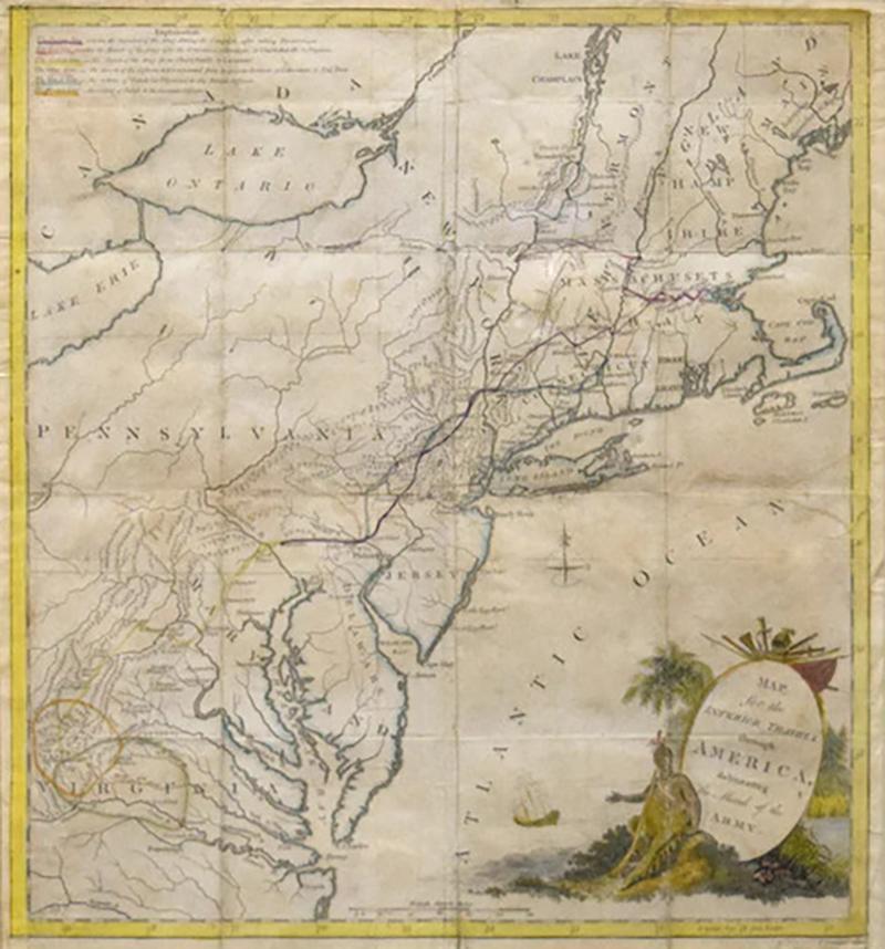 THOMAS CONDER MAP FOR THE INTERIOR TRAVELS THROUGH AMERICA