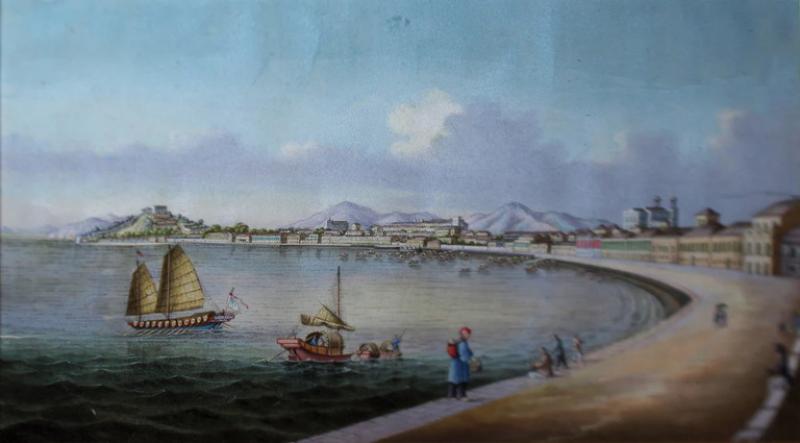 TINGUA AND HIS STUDIO MACAO FROM THE NORTH