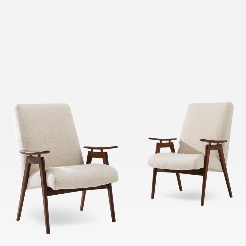 TON a s 1960s Czech Wooden Armchairs by TON a Pair