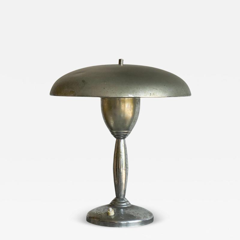 Table Lamp in Patinated and Chrome Plated Brass 1950s