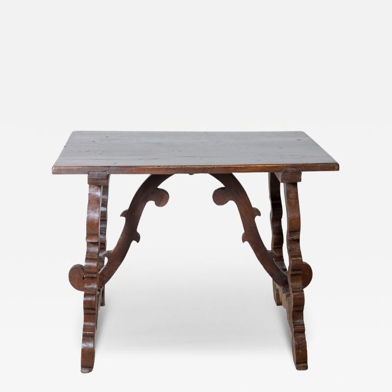 Table With Lyre Legs In Solid Walnut