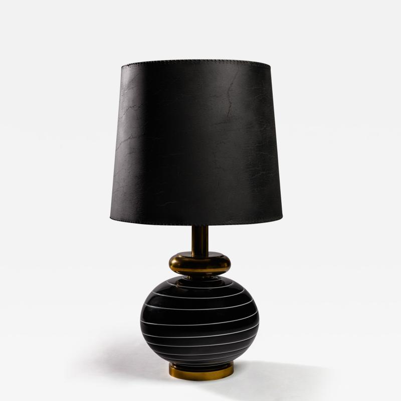 Table lamp in black Murano glass Italy late 1970s