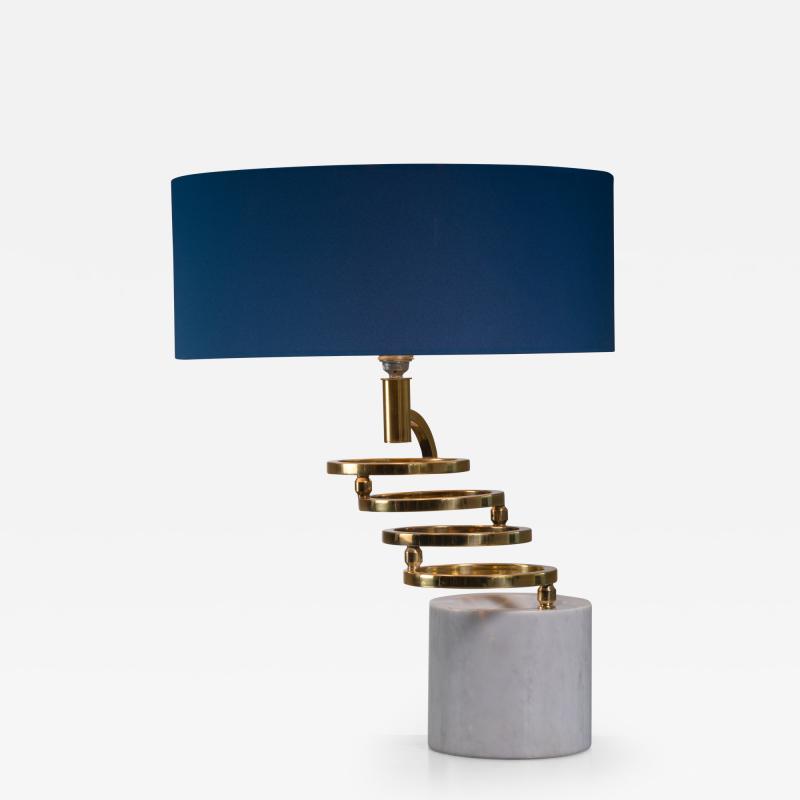 Table lamp in marble and brass