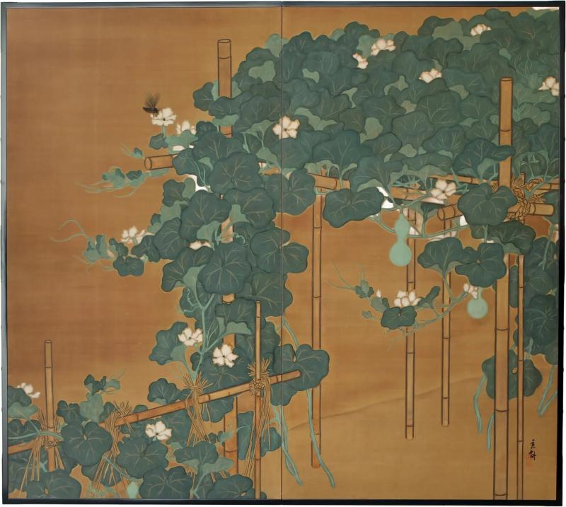 Takami K ho Flowering Gourds and Insect 1920s