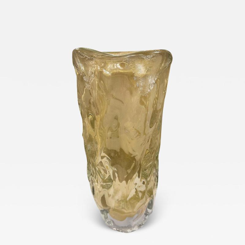 Tall Abstract Murano Sommerso Burri Vase