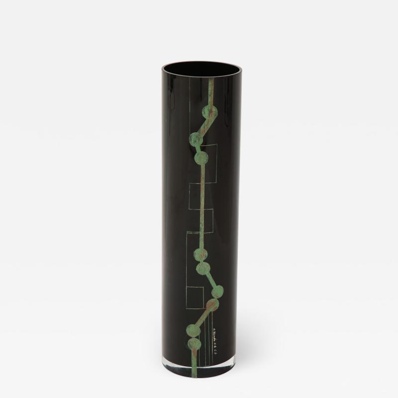 Tall Etched Glass Vase from La Cuplle