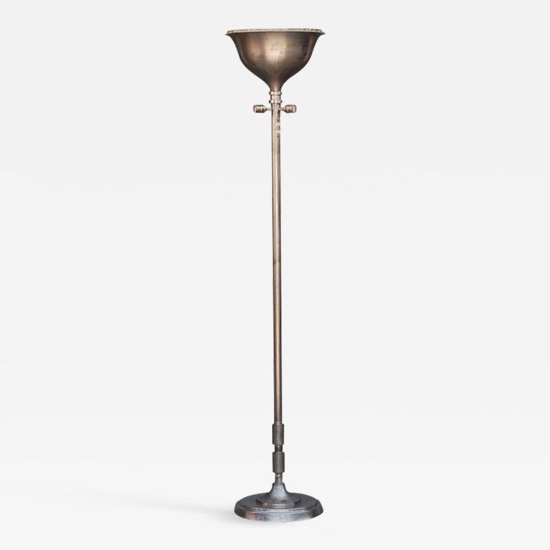 Tall French Art Deco Chrome Floor Lamp