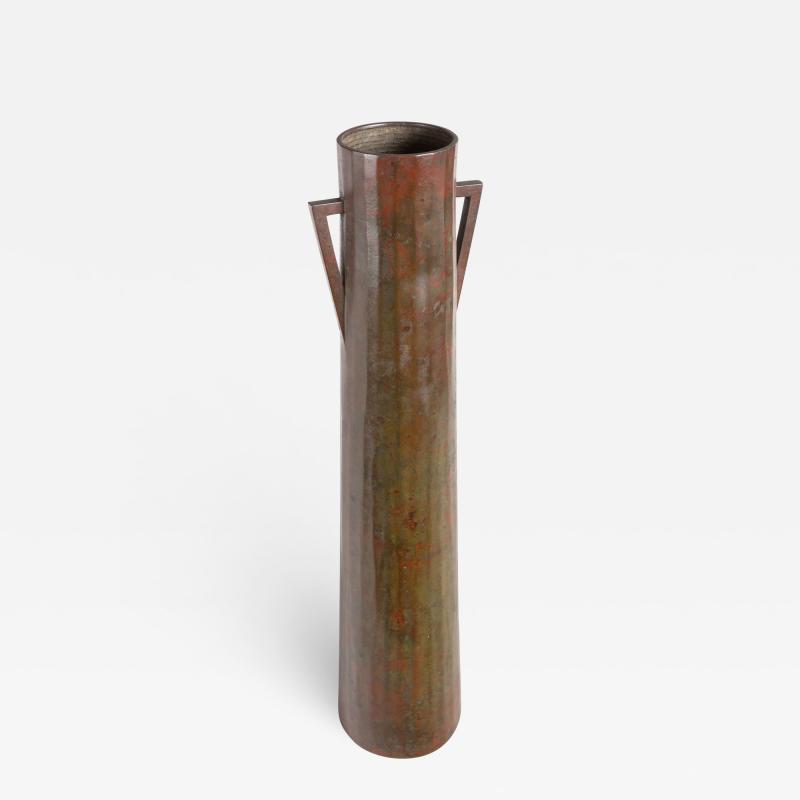 Tall Japanese Bronze Vase