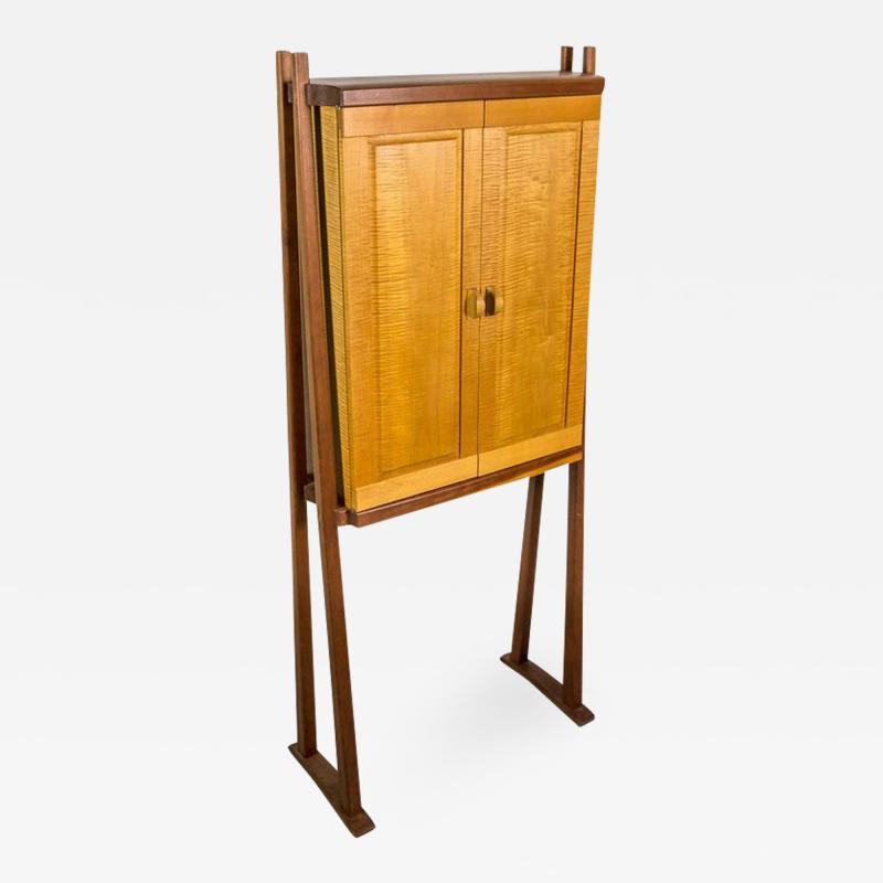 Tall Studio Cabinet in Wood by an American Craftsman