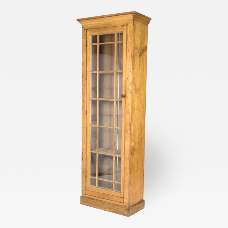 Tall and Narrow Charming Irish Pine Display Cabinet