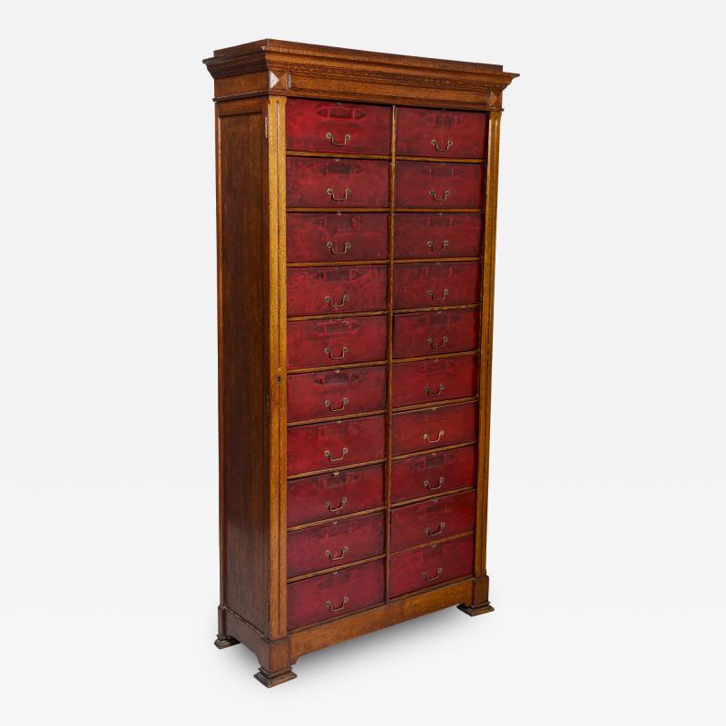 Tall oak cartonnier cabinet