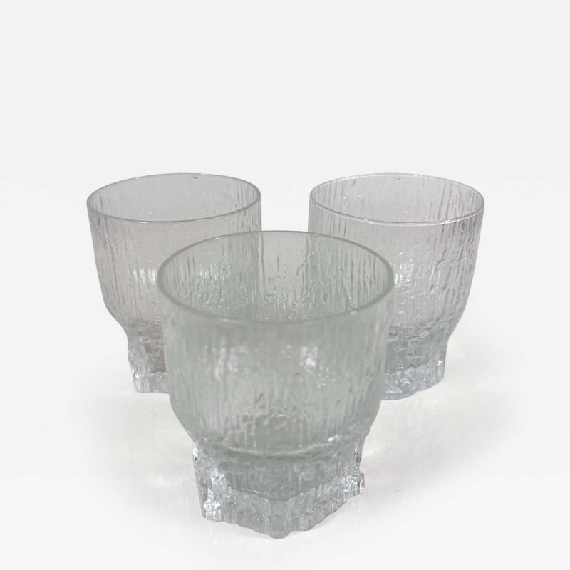 Tapio Wirkkala 1970s Three Icicle Art Aslak Whiskey Glasses Iittala Tapio Wirkkala Finland