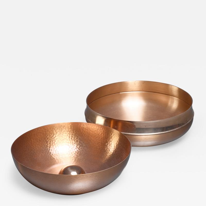 Tapio Wirkkala Tapio Wirkkala pair of copper and brass bowls Finland 1970s