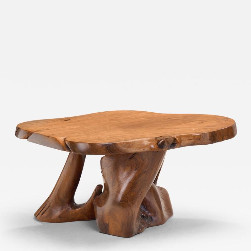 Teak Burl Wood Coffee Table Europe 1970s