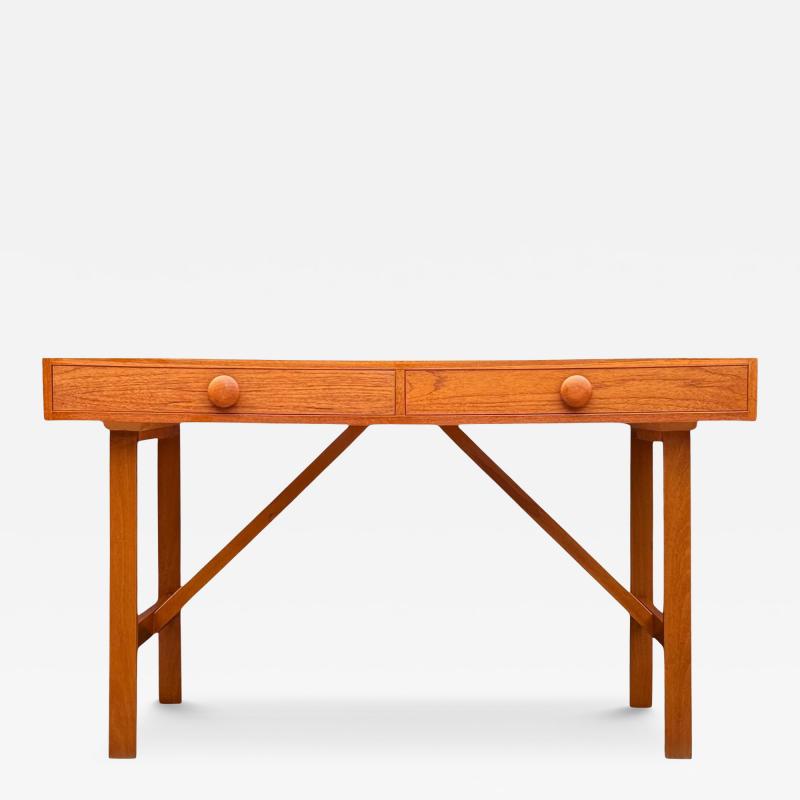 Teak Mid Century Danish Modern Double Sided Desk or Console Table
