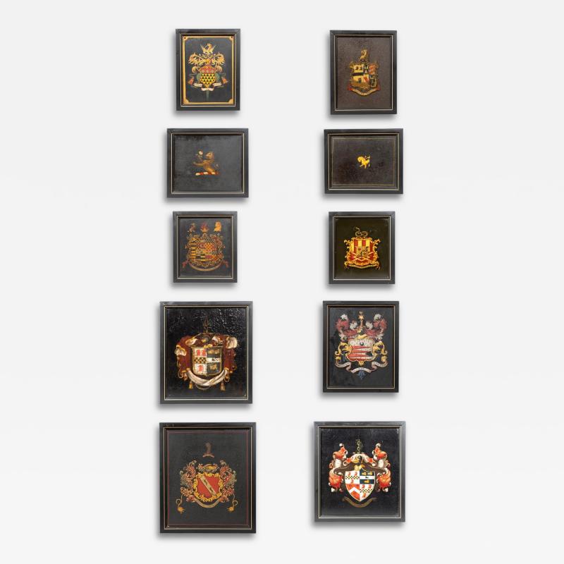 Ten Assorted Framed British Coats Of Arms