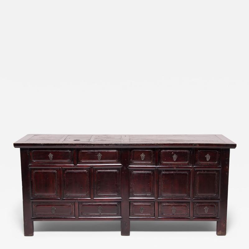 Ten Drawer Paneled Sideboard
