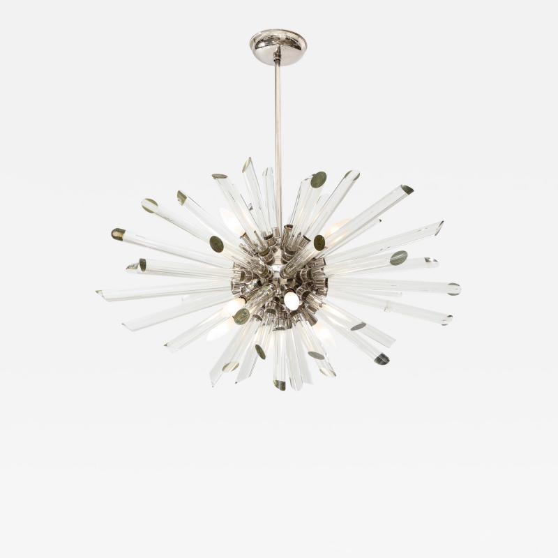 Ten Light Sputnik Chandelier with Glass Rods