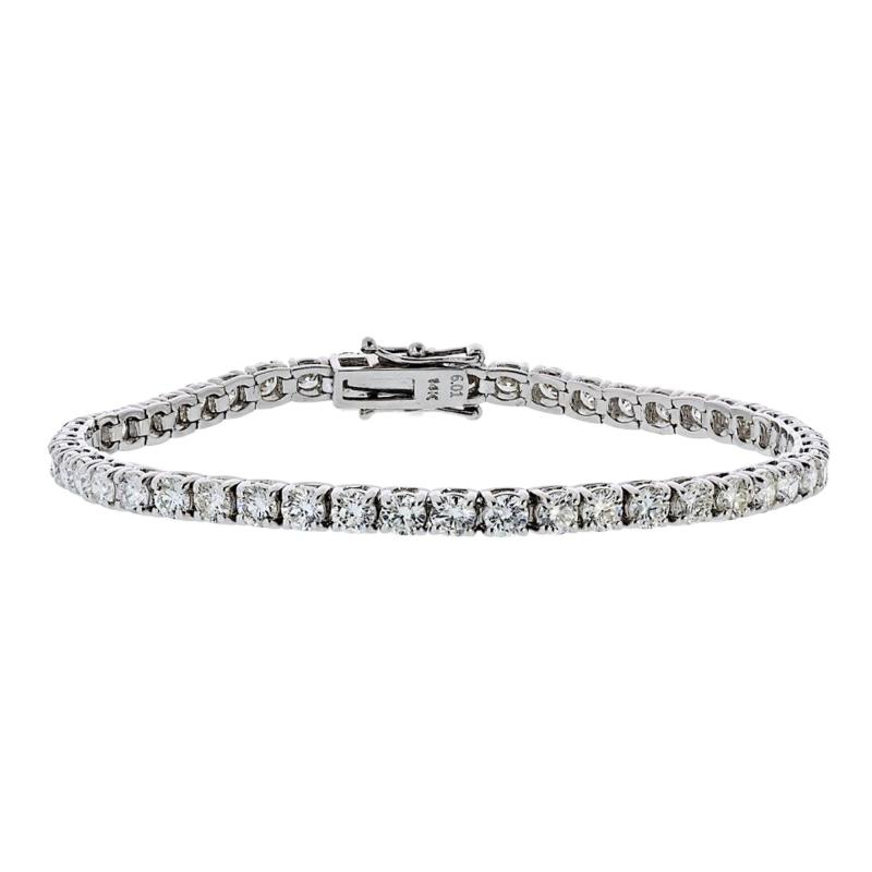 Tennis 14K White Gold 6 37cttw Round Diamond Bracelet
