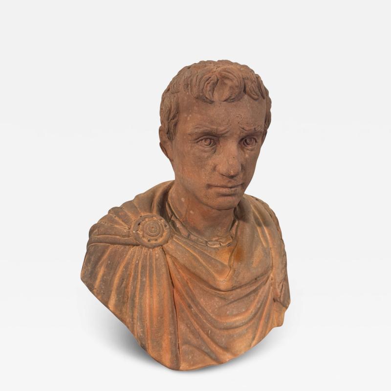 Terracotta Roman Style Bust Sculpture