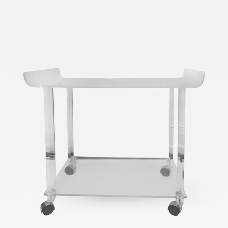 Terrific Modern Two Tier Lucite Tea Cart Circa 1970