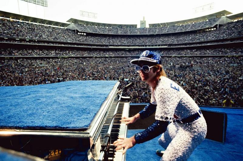 Terry O Neill Elton John at Dodger Stadium