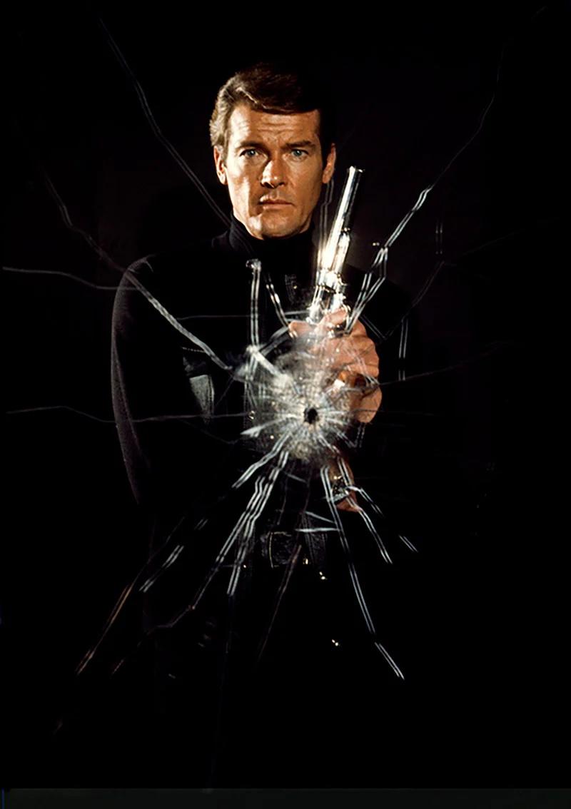 Terry O Neill Roger Moore as James Bond Glass