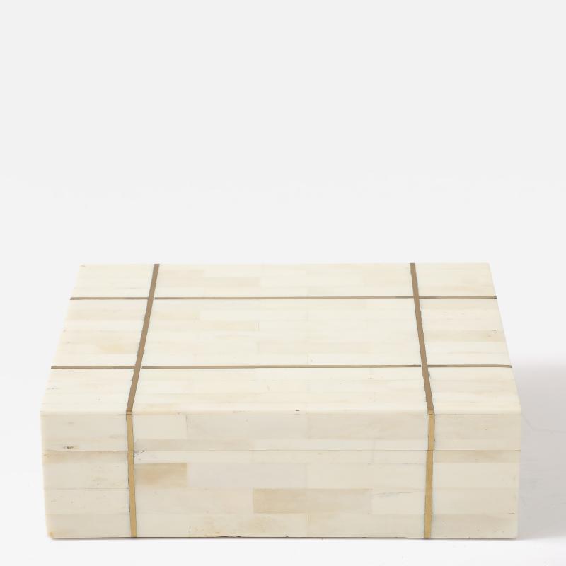 Tessalated Bone Brass Inlay Box
