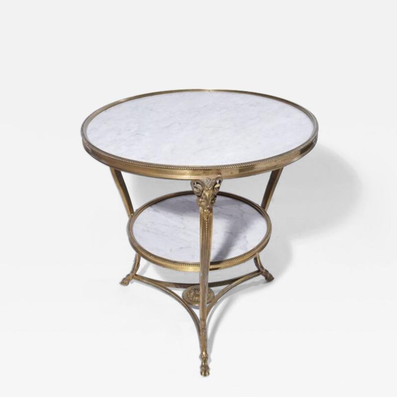 Tete De Belier Gueridon Table With White Marble 