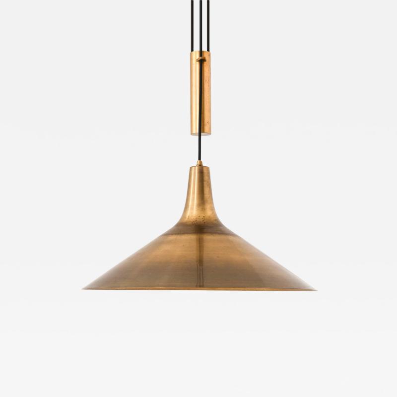 Th Valentiner Scandinavian Modern Ceiling Lamp in Brass by Thomas Valentiner 1960s