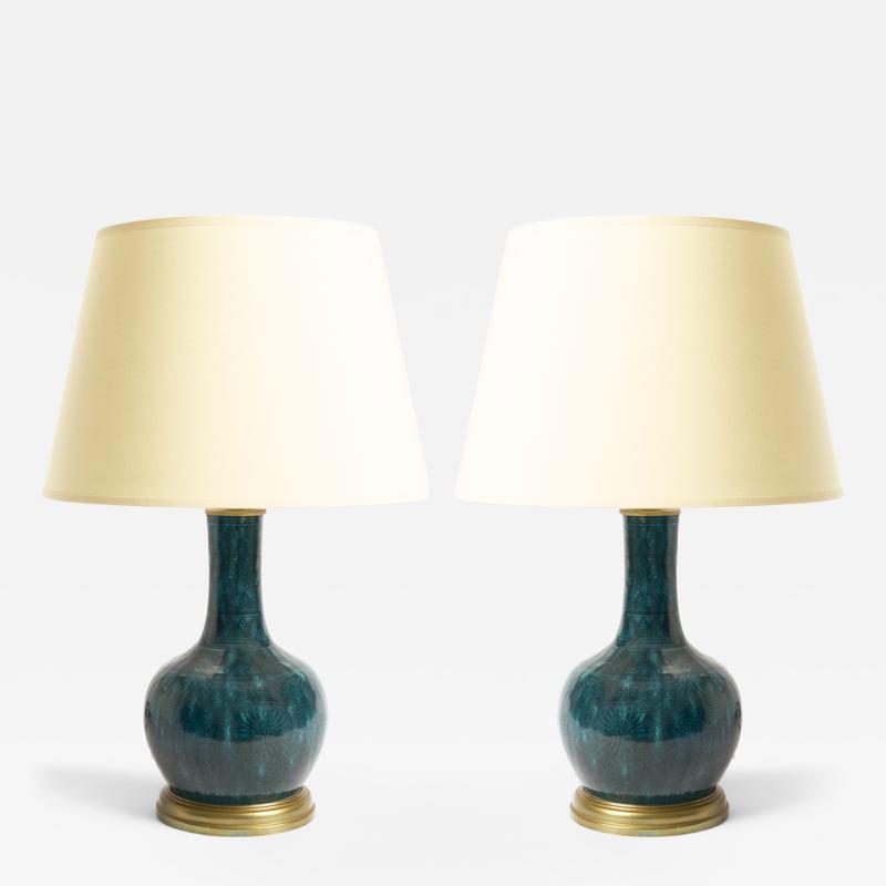 Th odore Deck Pair of Ceramic Table Lamps by Th odore Deck 1823 1891 