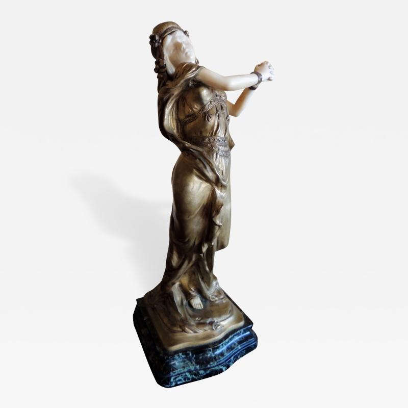 Th ophile Fran ois Somme Art Nouveau Bronze Sculpture of Heroine by Th ophile Fran ois Somme