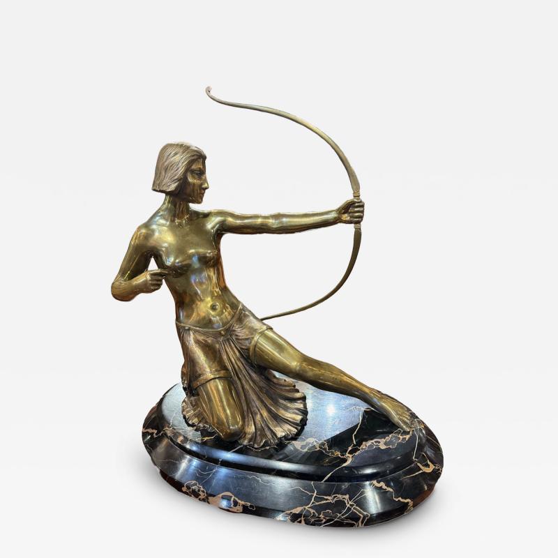 Th ophile Fran ois Somme Theophile Somme Large Art Deco Bronze Diana Huntress French