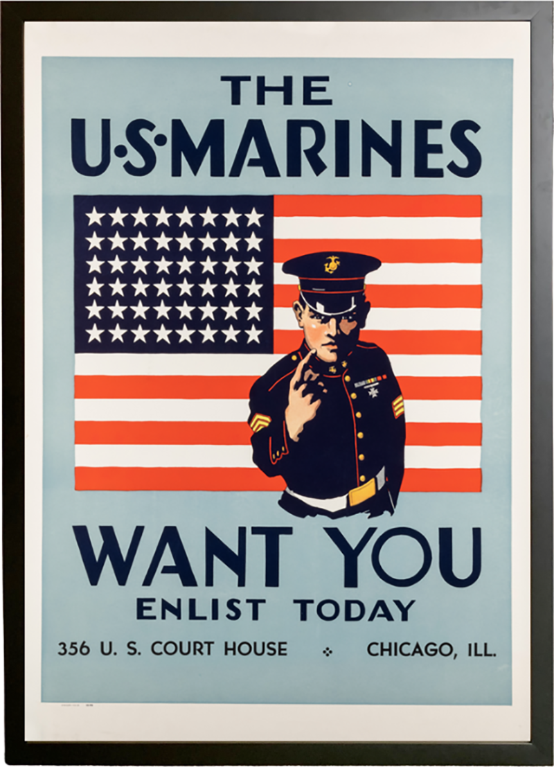 The U S Marines Want You Vintage WWII Recruitment Poster 1940