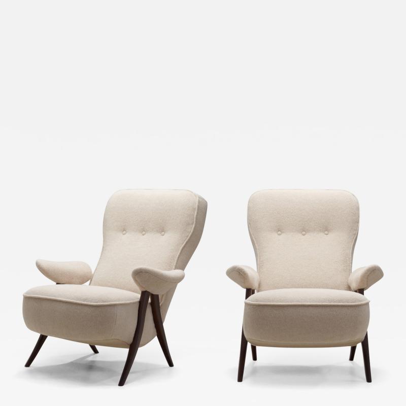 Theo Ruth Pair of Theo Ruth Model 105 Hairpin Armchairs for Artifort Netherlands 1950s