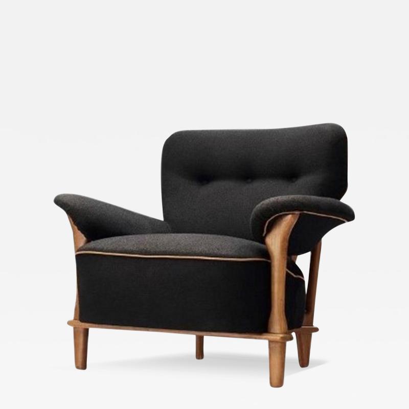 Theo Ruth Sculptural F109 Wood Linen and Leather Armchair by Theo Ruth for Artifort