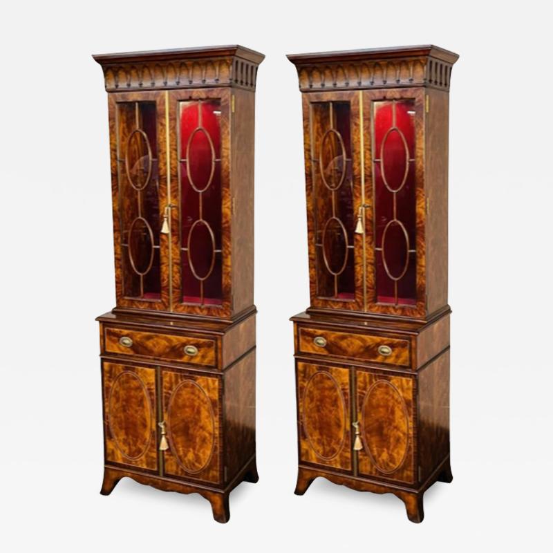 Theodore Alexander Pair of Bookcase Showcase Cabinets Theodore Alexander Althorp Mahogany