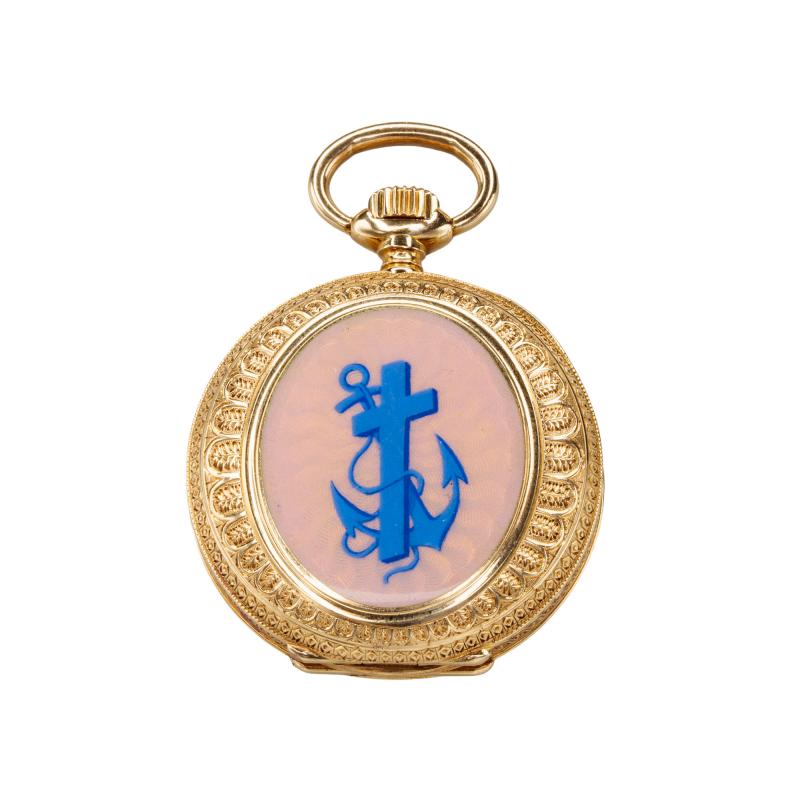 Theodore B Starr Antique Pocket Watch Enamel 18kt Gold Vacheron Constanitine manufactured
