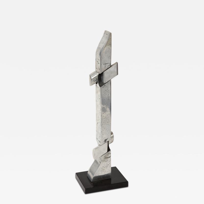 Thibaud Weisz Abstract Chromed Steel Sculpture by Thibaud Weisz France c 1950