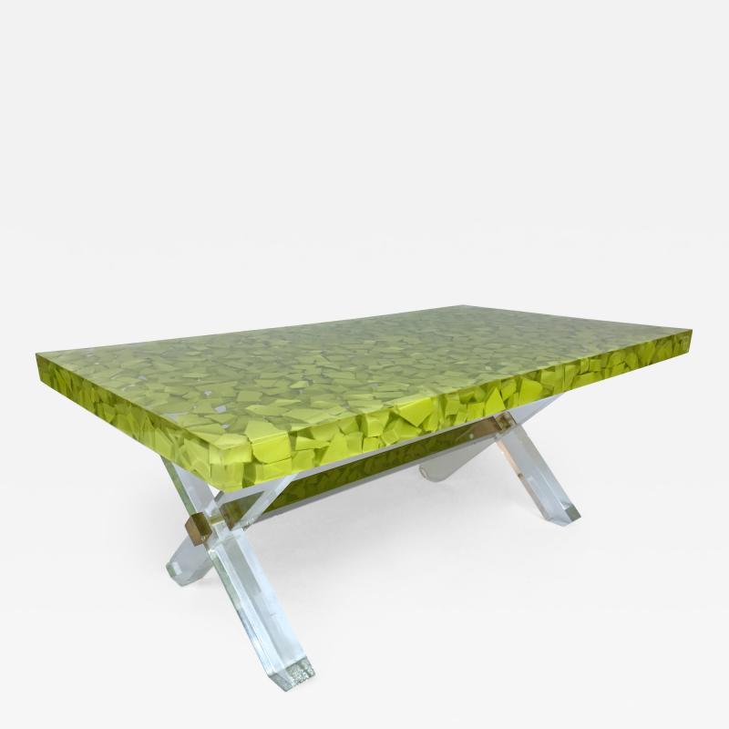 Thomas Brant Contemporary Coffee Table Inclusion Resin by Thomas Brant France