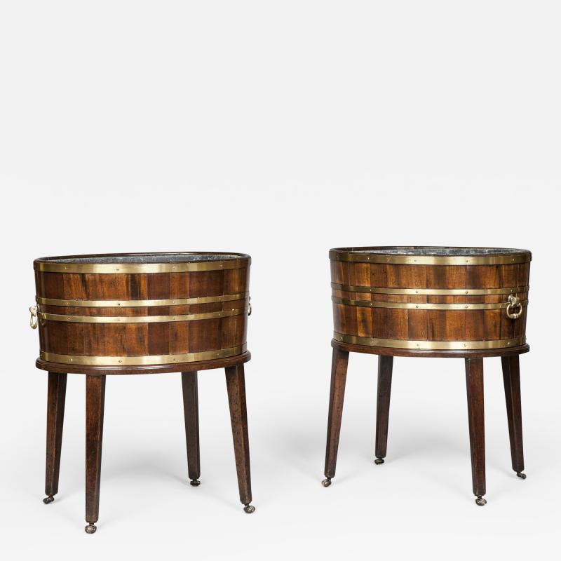 Thomas Chippendale Antique English Rare Pair of Georgian Period Oval Wine Coolers Jardinieres